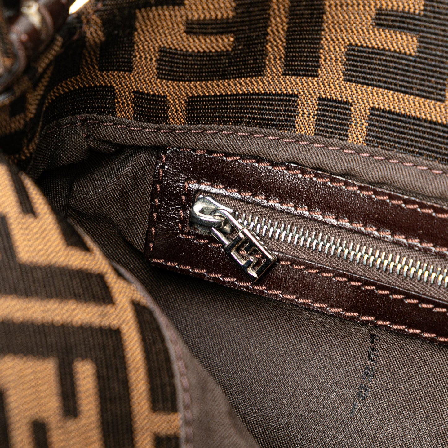 Fendi Zucca Canvas Double Flap Mamma