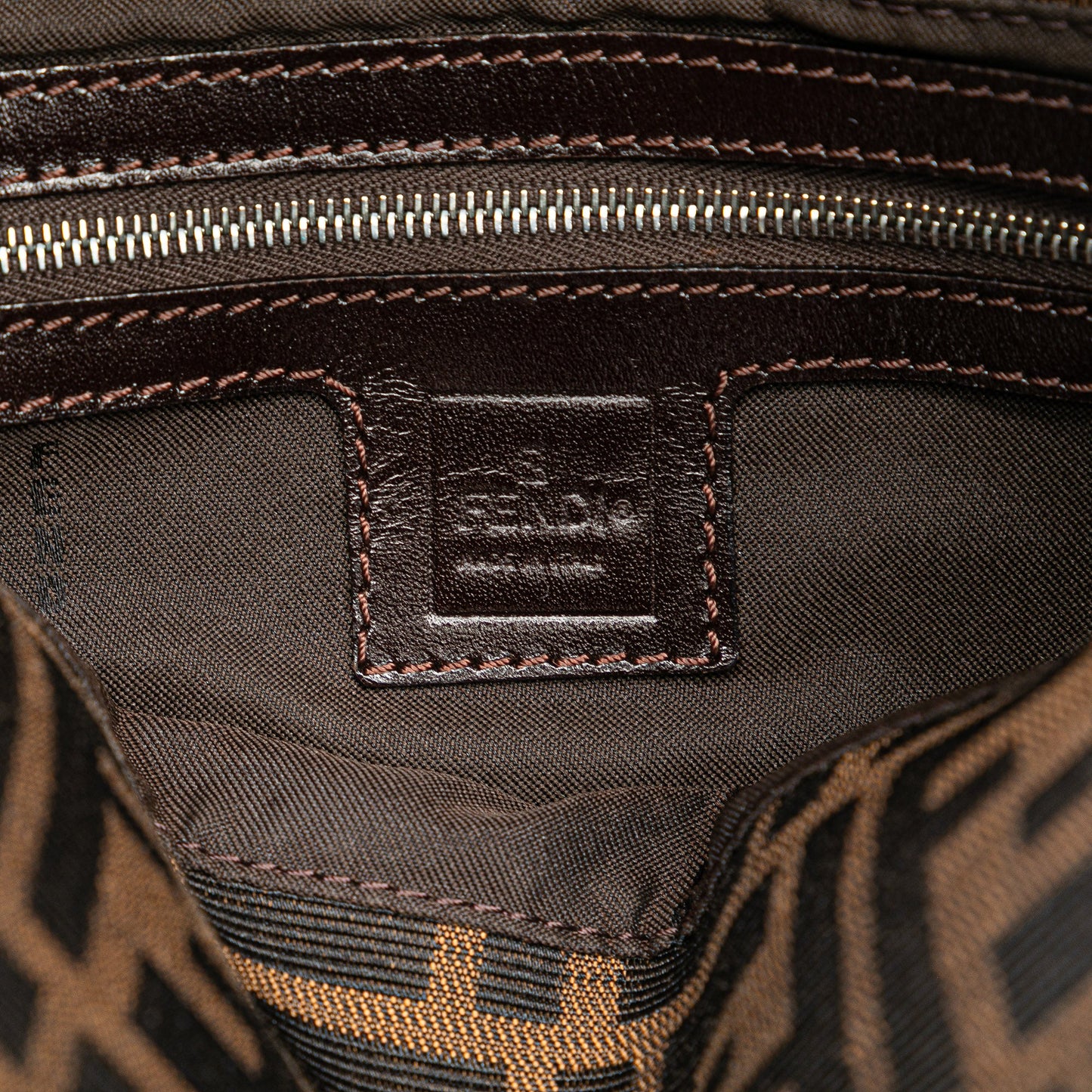 Fendi Zucca Canvas Double Flap Mamma