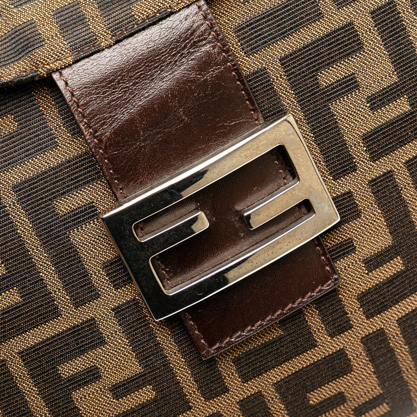 Fendi Zucca Canvas Double Flap Mamma