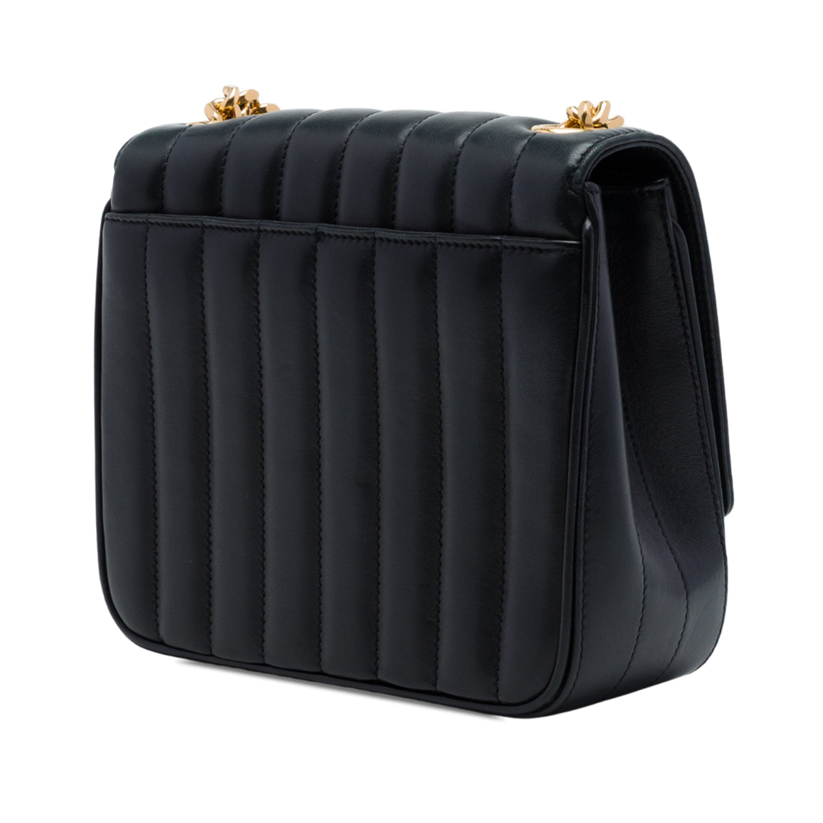Saint Laurent Medium Lambskin Monogram Vicky Chain Bag — Black