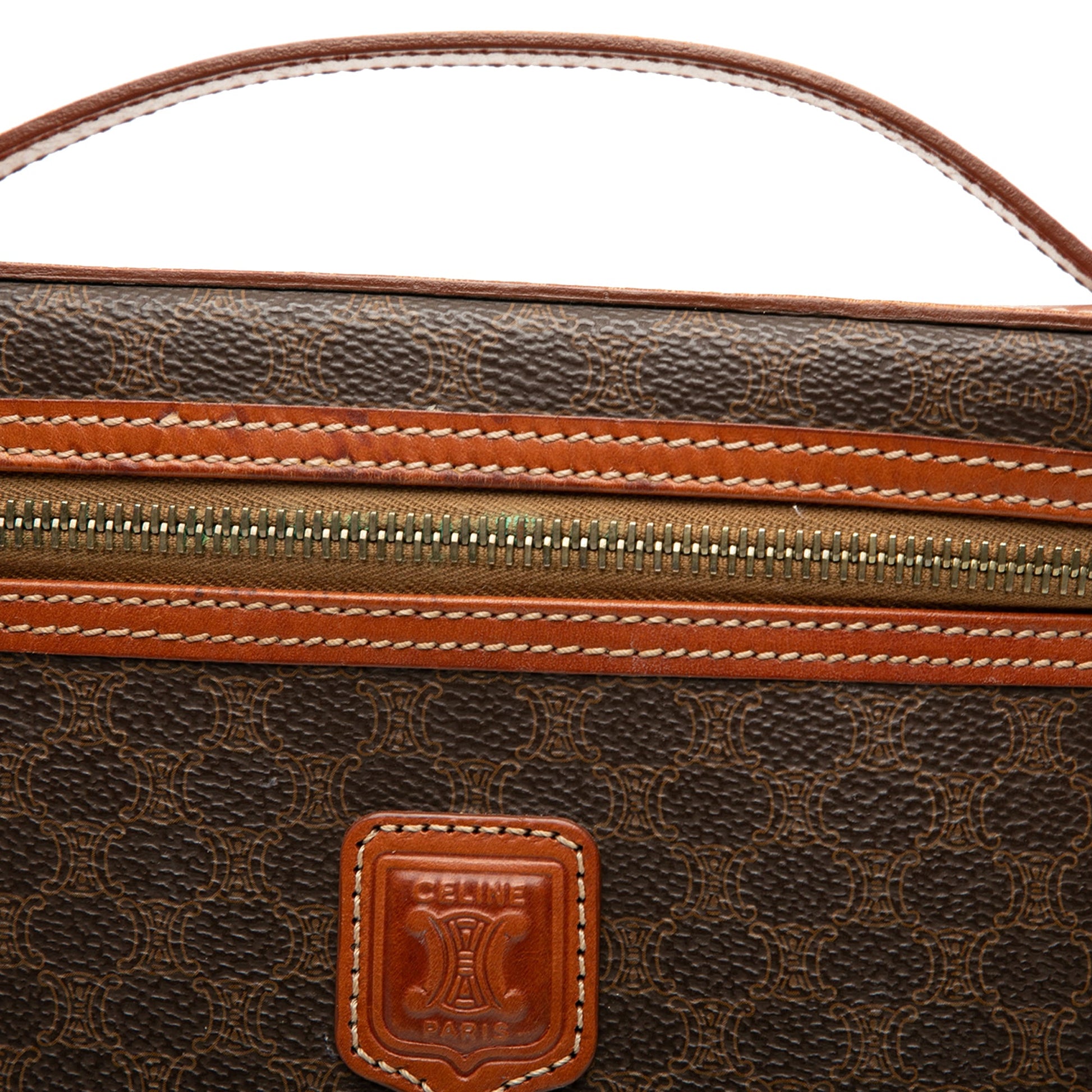 Celine Macadam Coated Canvas Vanity Bag