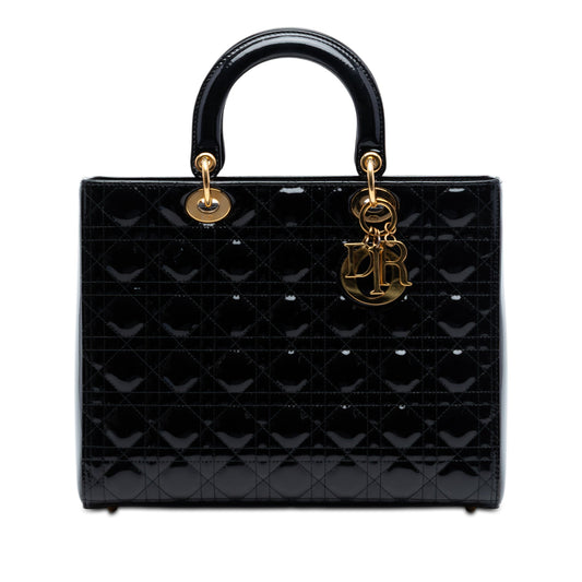 Dior Large Patent Cannage Lady Dior
