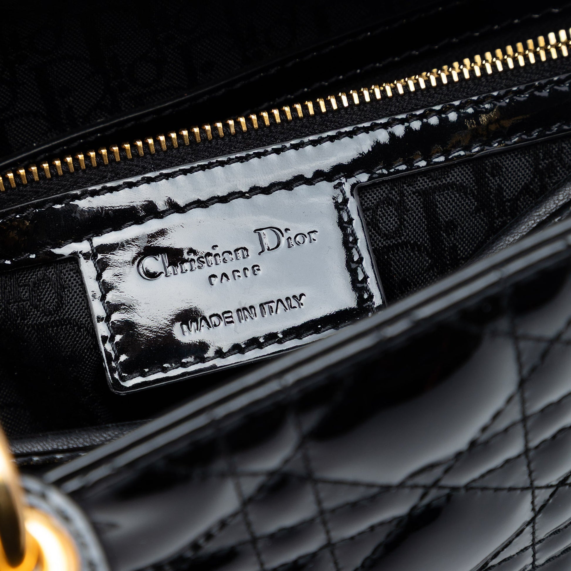Dior Large Patent Cannage Lady Dior