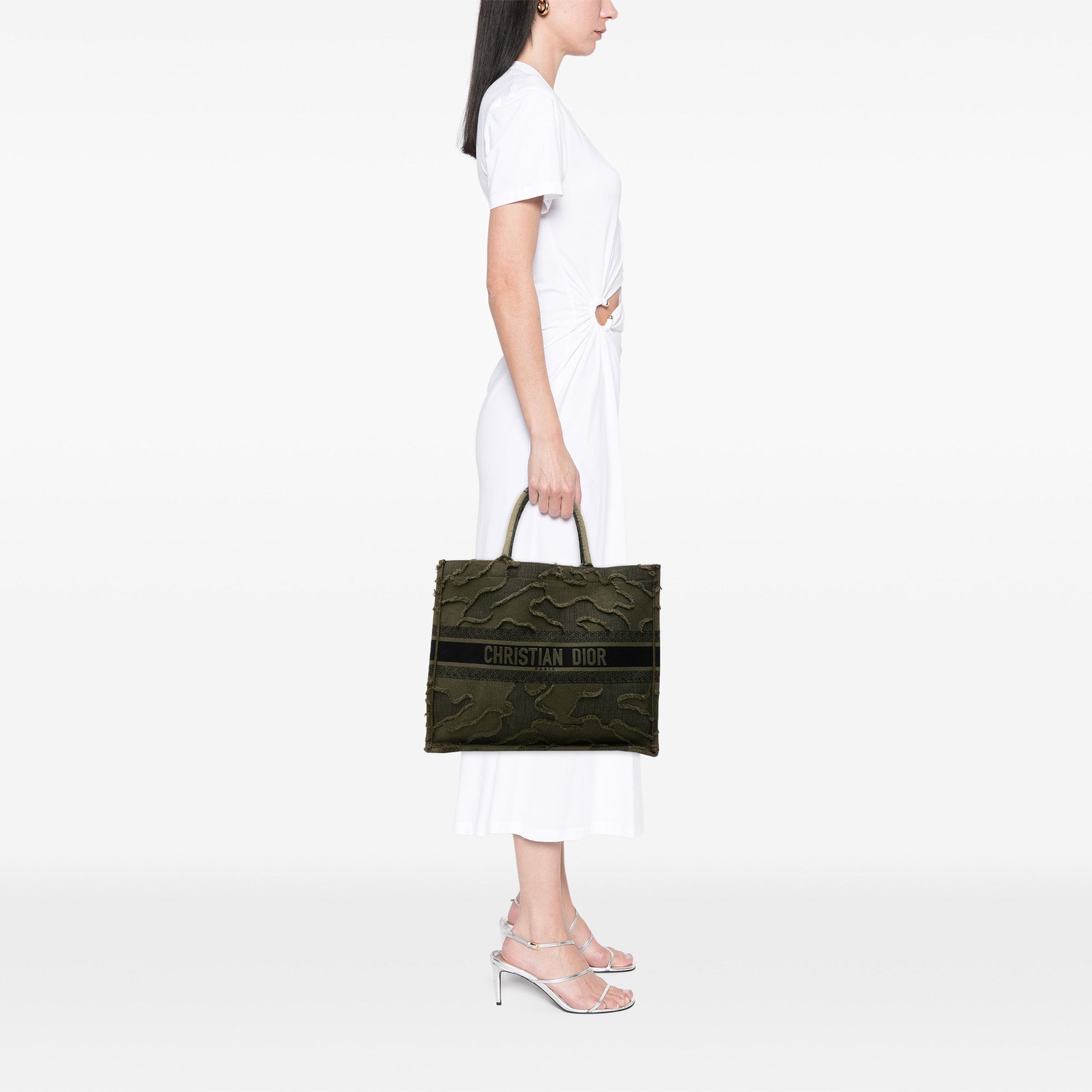 Dior Large Embroidered Canvas Camouflage Book Tote