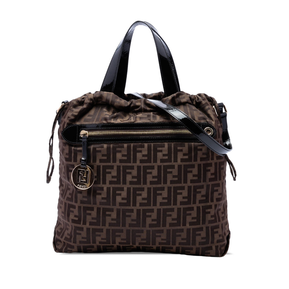 Fendi Zucca Canvas Satchel — Brown