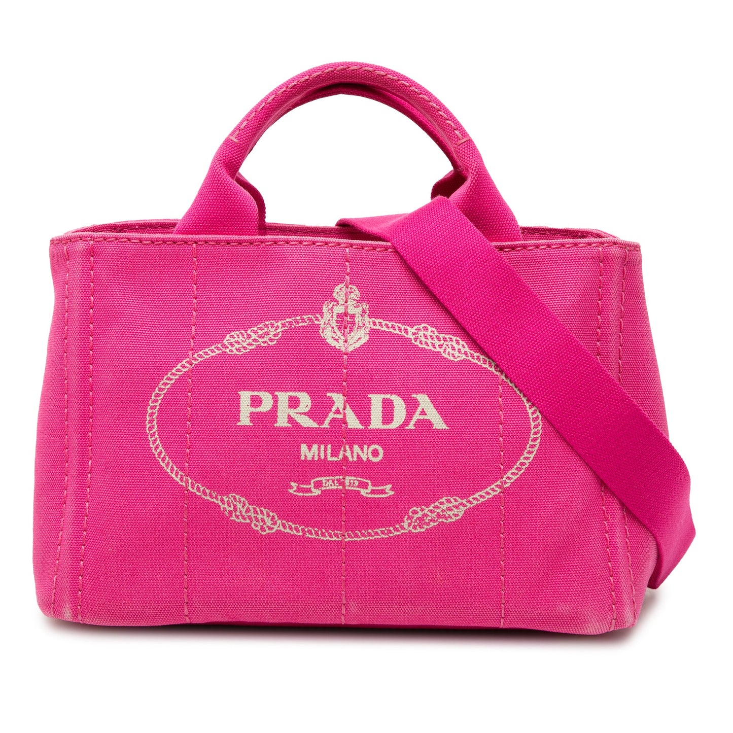Prada Small Canvas Canapa Logo Satchel