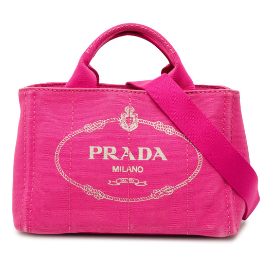 Prada Small Canvas Canapa Logo Satchel