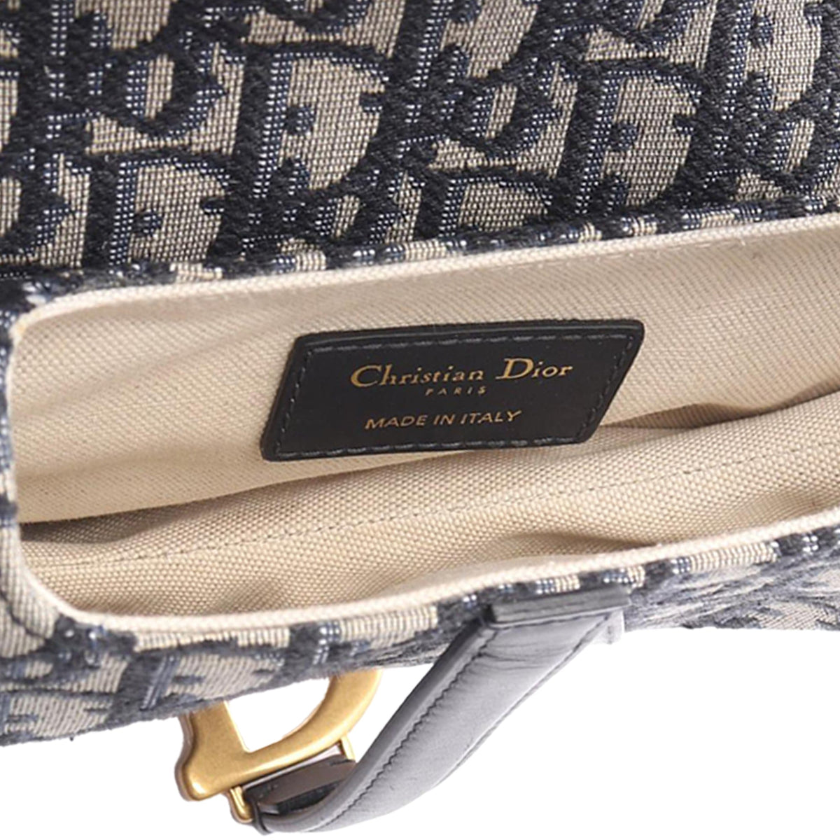 Dior Mini Oblique Canvas Saddle Bag