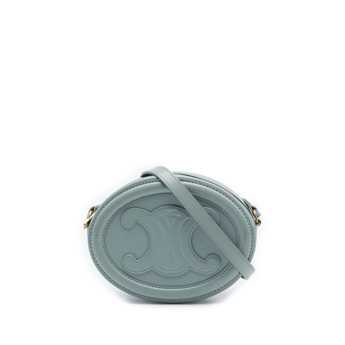 Celine Small Calfskin Cuir Triomphe Oval Crossbody