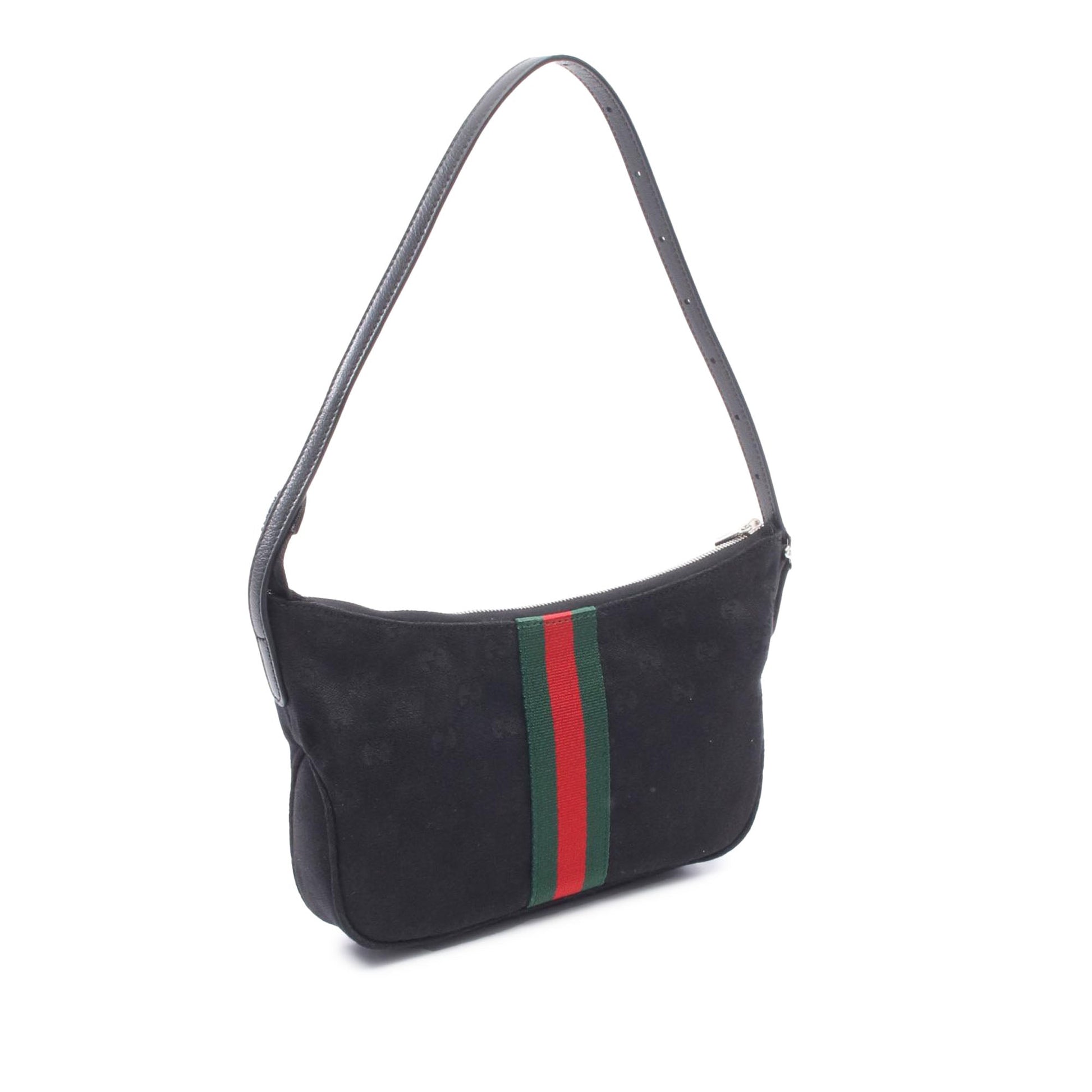 Gucci Small GG Canvas Web Lunetta Satchel