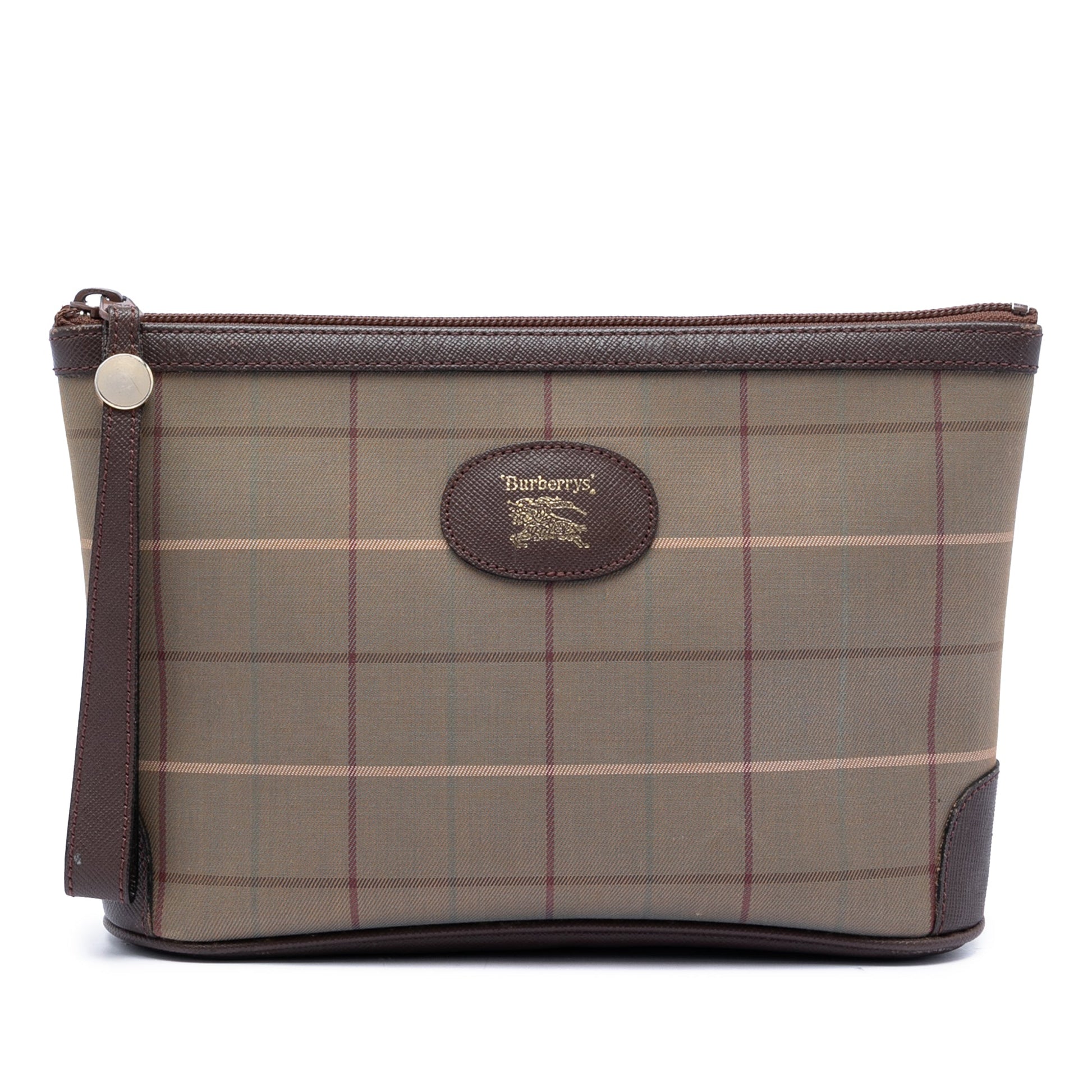 Burberry Vintage Check Canvas Wristlet Clutch