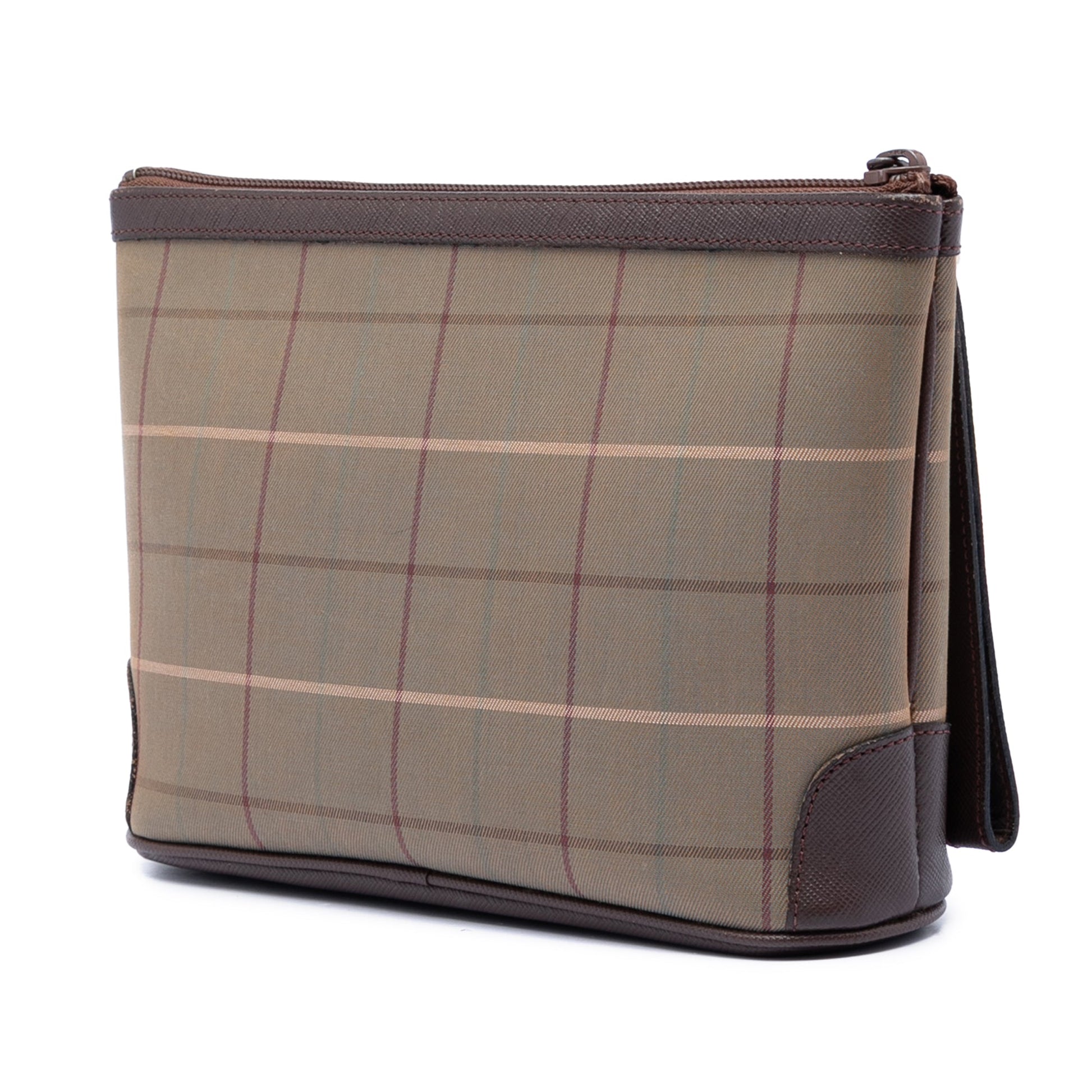 Burberry Vintage Check Canvas Wristlet Clutch