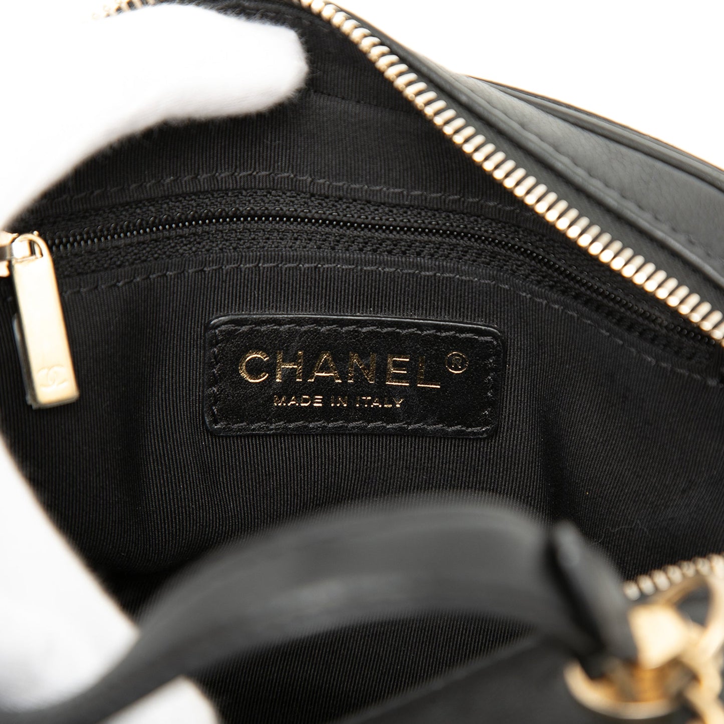 Chanel Small CC Quilted Lambskin Top Handle Vanity Case with Chain