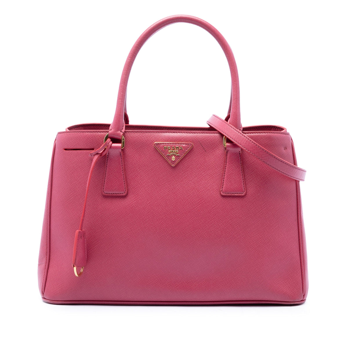 Prada Small Saffiano Lux Gardeners Tote — Pink