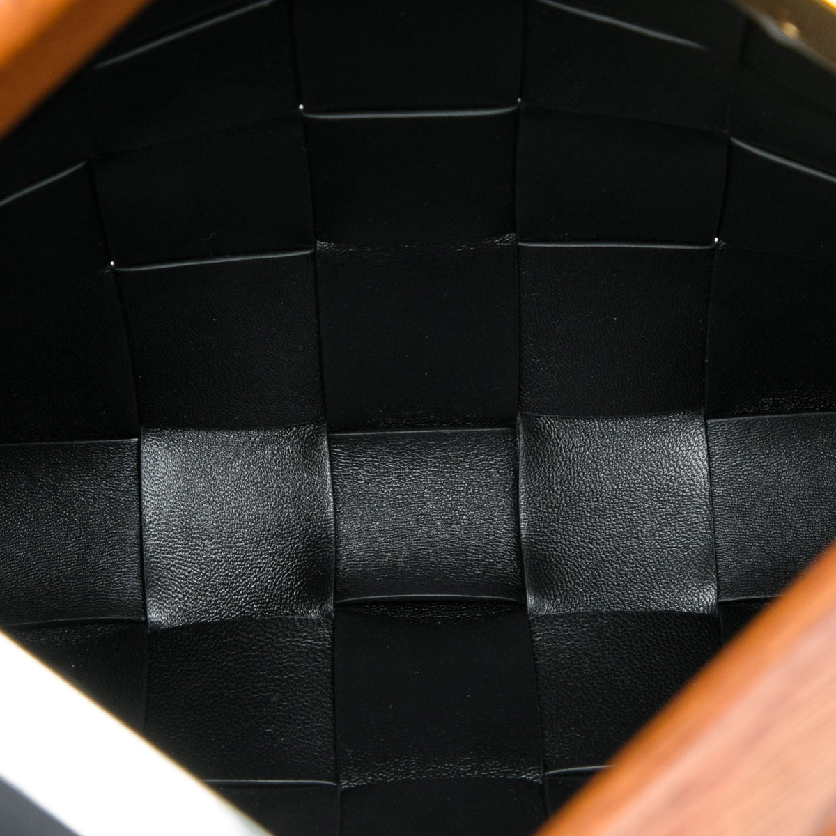 Bottega Veneta Lambskin Maxi Intrecciato The Snap Clutch