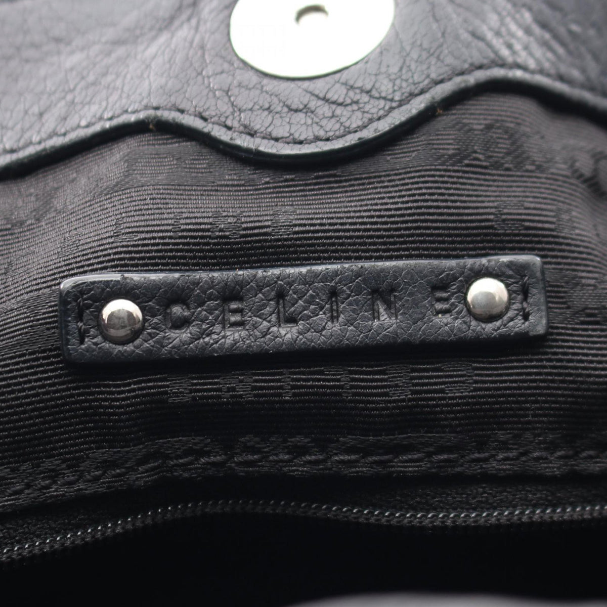 Celine Leather Pillow Satchel — Black