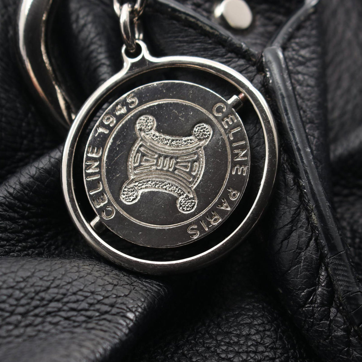 Celine Leather Pillow Satchel — Black