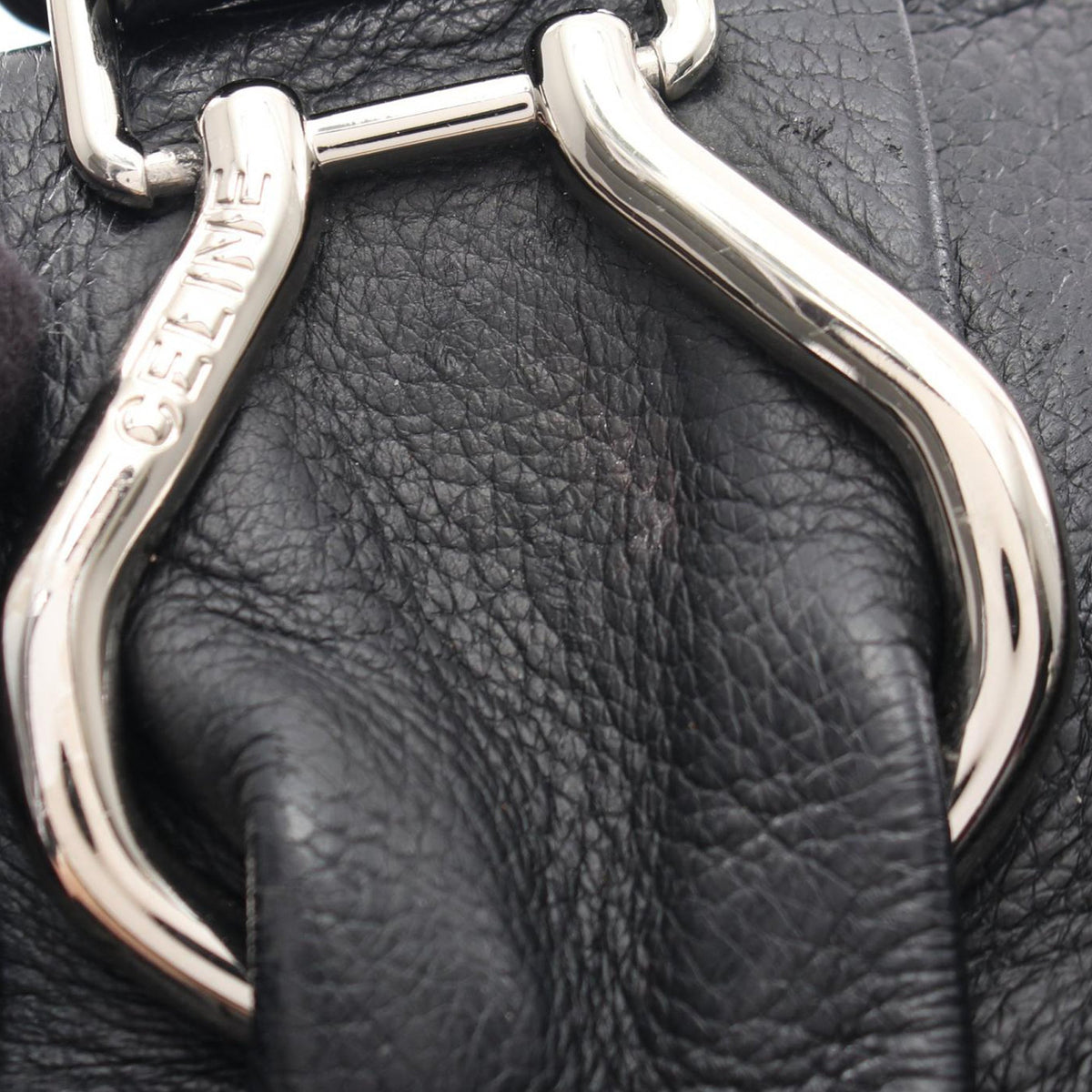 Celine Leather Pillow Satchel — Black