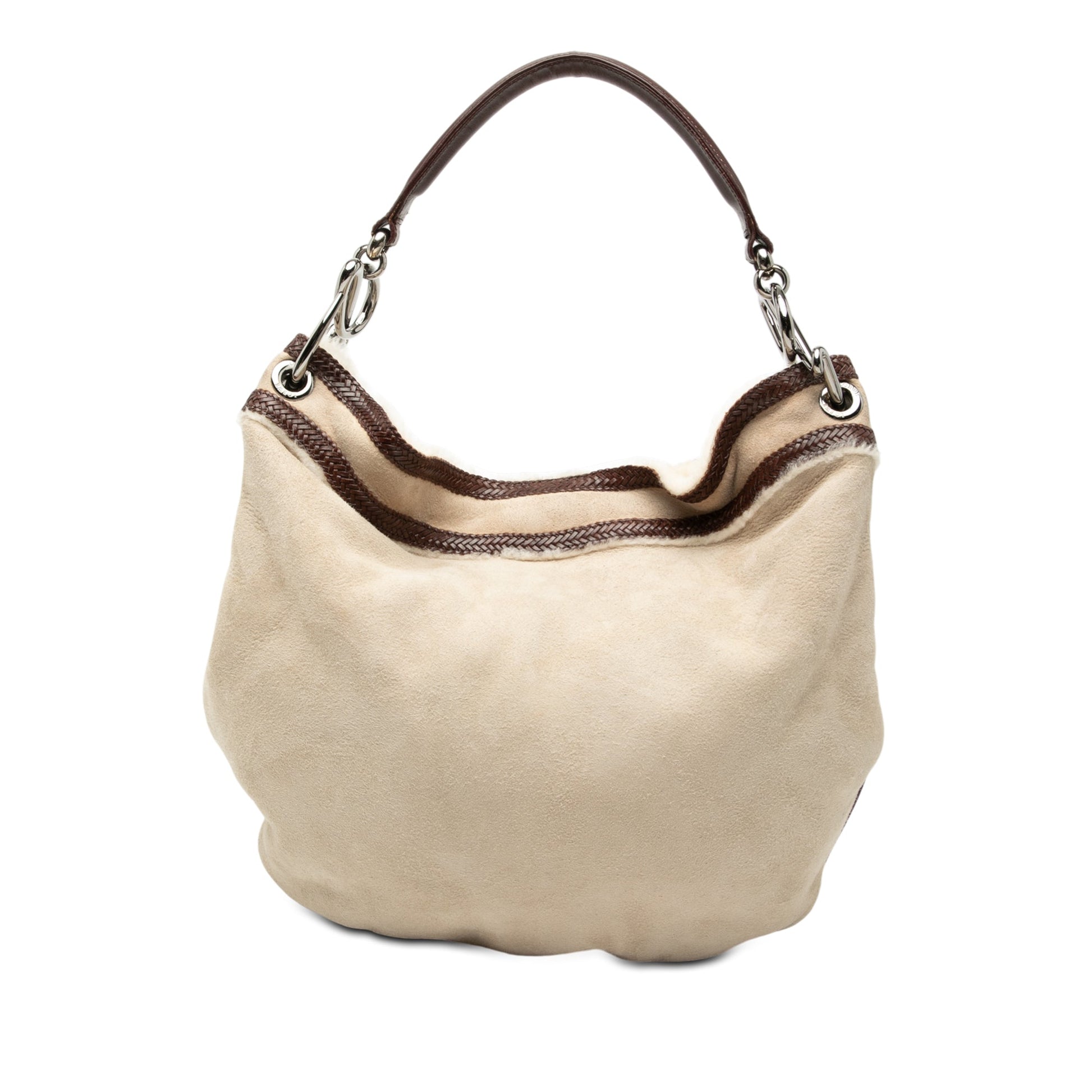LOEWE Leather Trimmed Suede Hobo