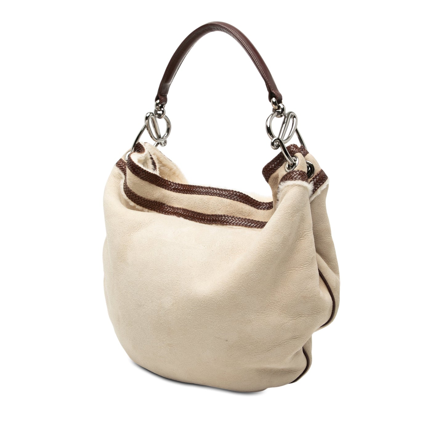 LOEWE Leather Trimmed Suede Hobo