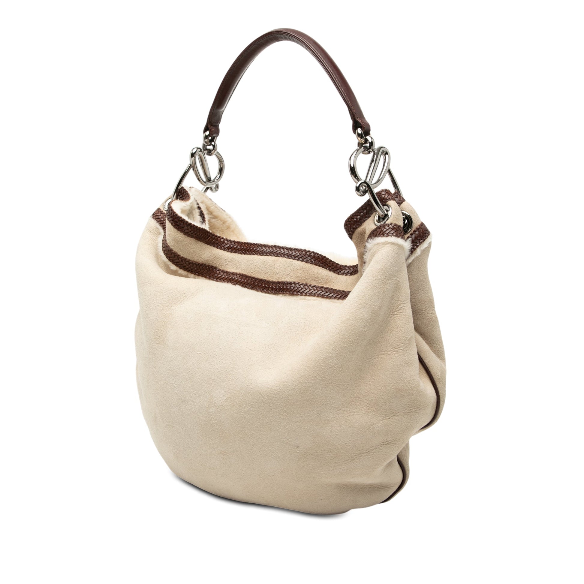 LOEWE Leather Trimmed Suede Hobo