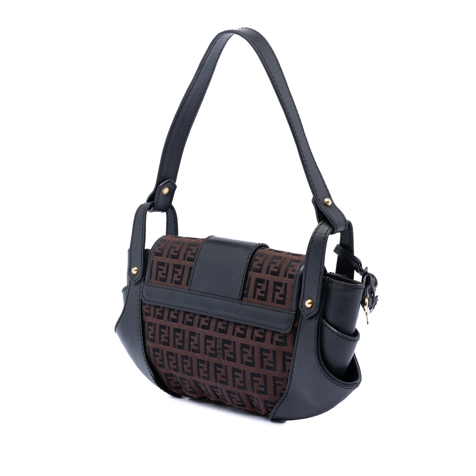Fendi Zucchino Canvas Compilation Shoulder Bag