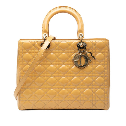 Dior Large Patent Cannage Lady Dior
