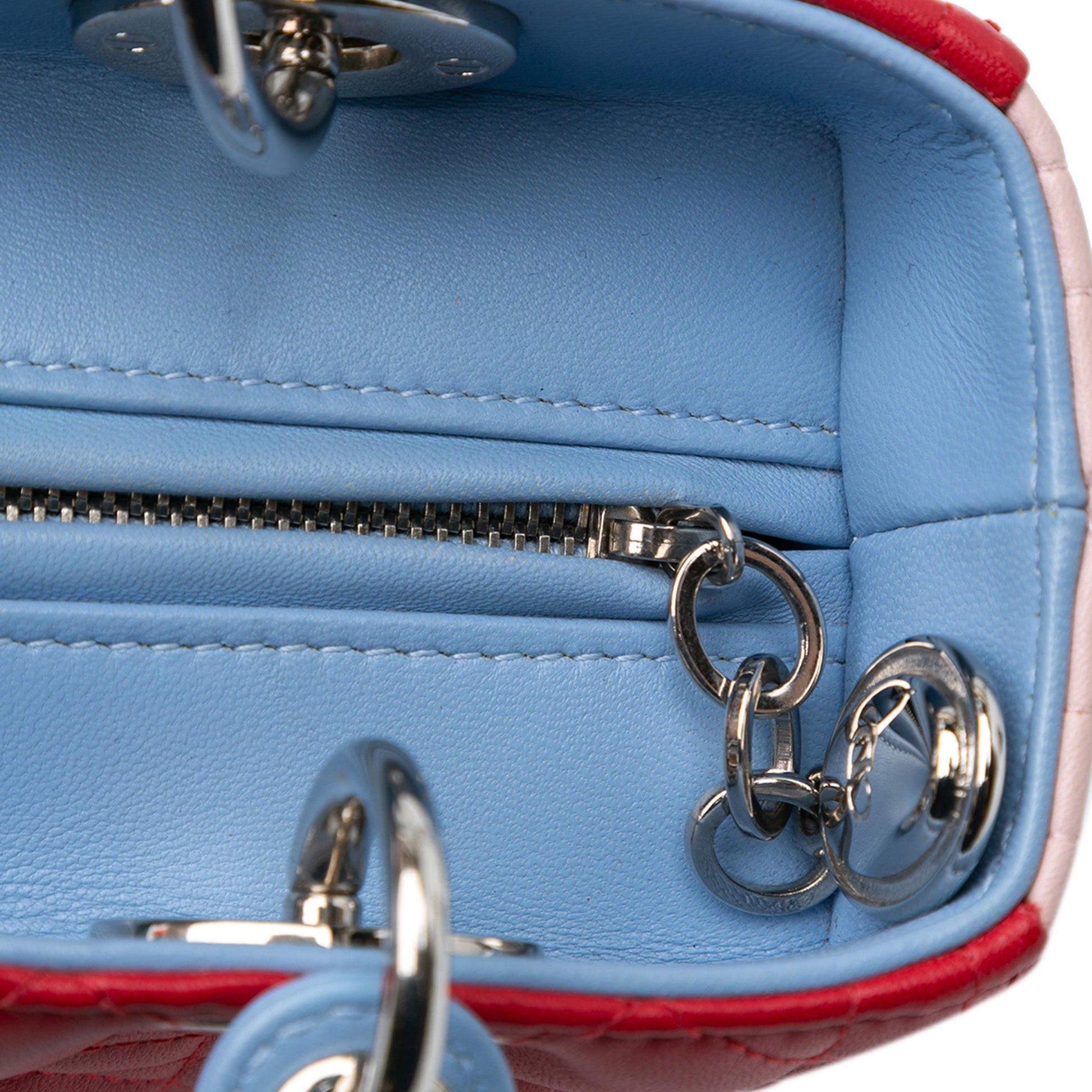 Dior Medium Tricolor Lambskin Cannage Lady Dior