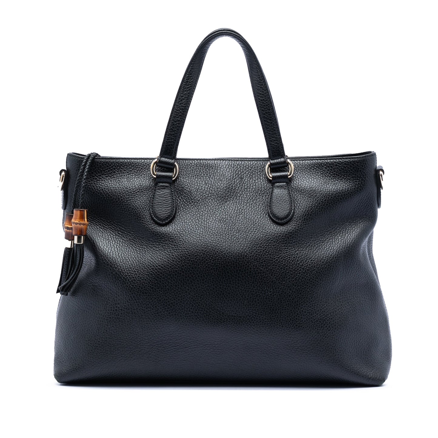 Gucci Leather Bamboo Tassel Satchel