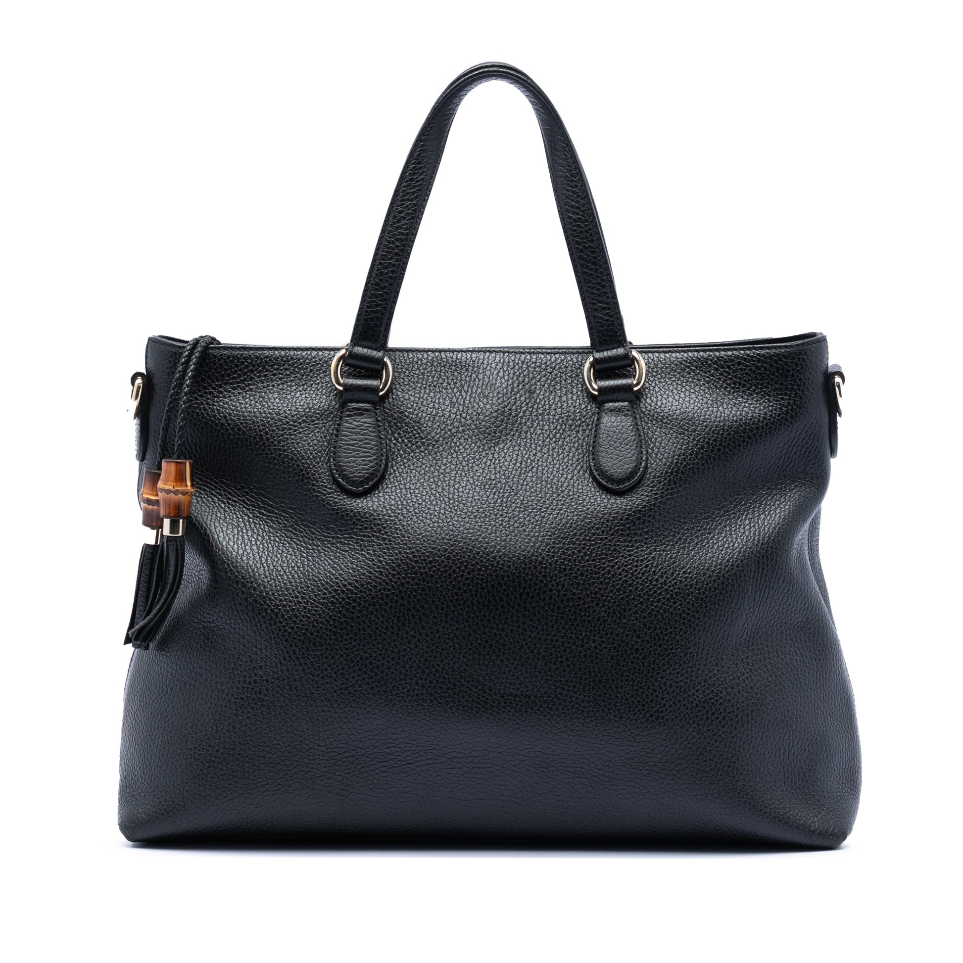 Gucci Leather Bamboo Tassel Satchel