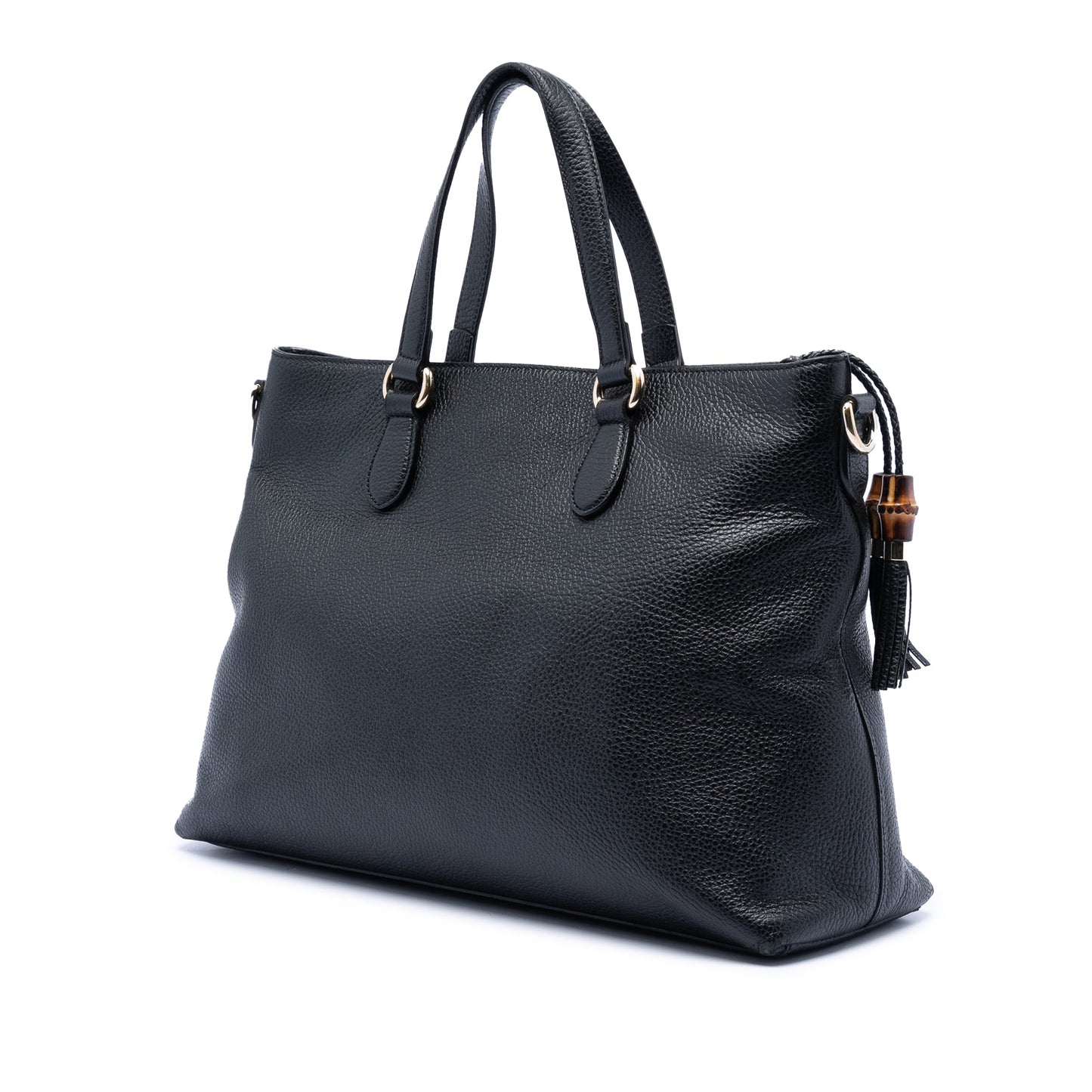 Gucci Leather Bamboo Tassel Satchel