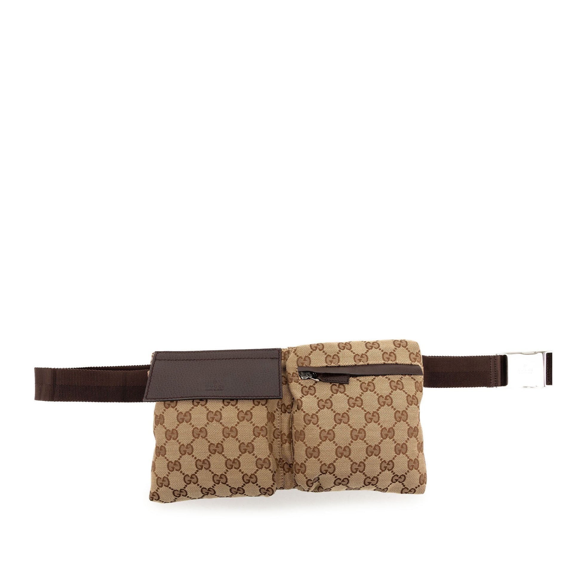 Gucci GG Canvas Double Pocket Belt Bag