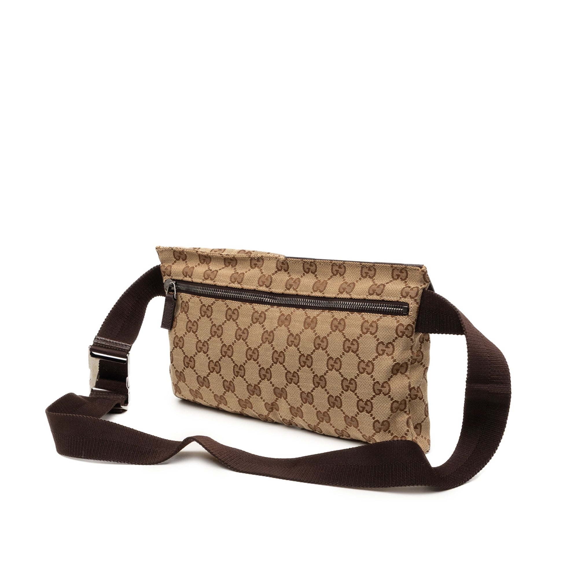 Gucci GG Canvas Double Pocket Belt Bag