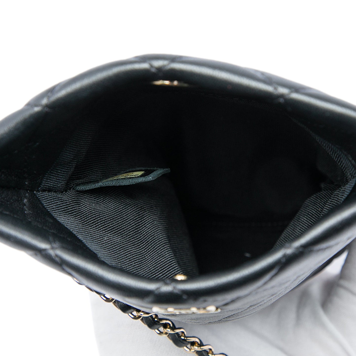 Chanel CC Quilted Lambskin Chain Around Phone Holder Crossbody