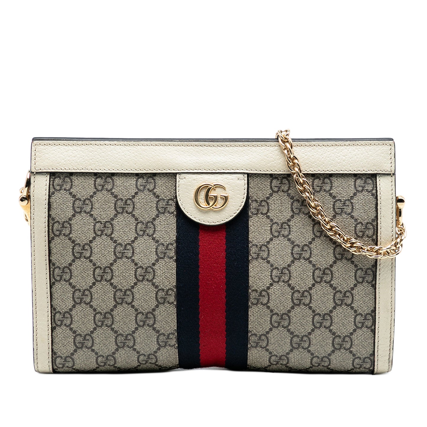 Gucci Small GG Supreme Web Ophidia Chain Crossbody