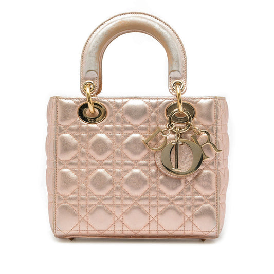 Dior Small Metallic Lambskin Cannage My ABCDior Lady Dior