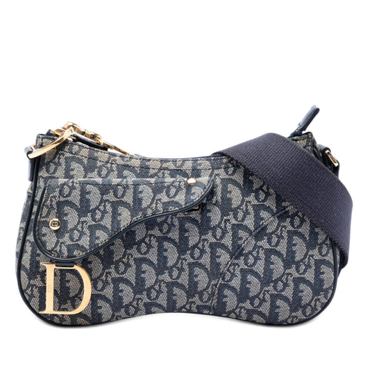 Dior Diorissimo Trotter Canvas Double Saddle Crossbody
