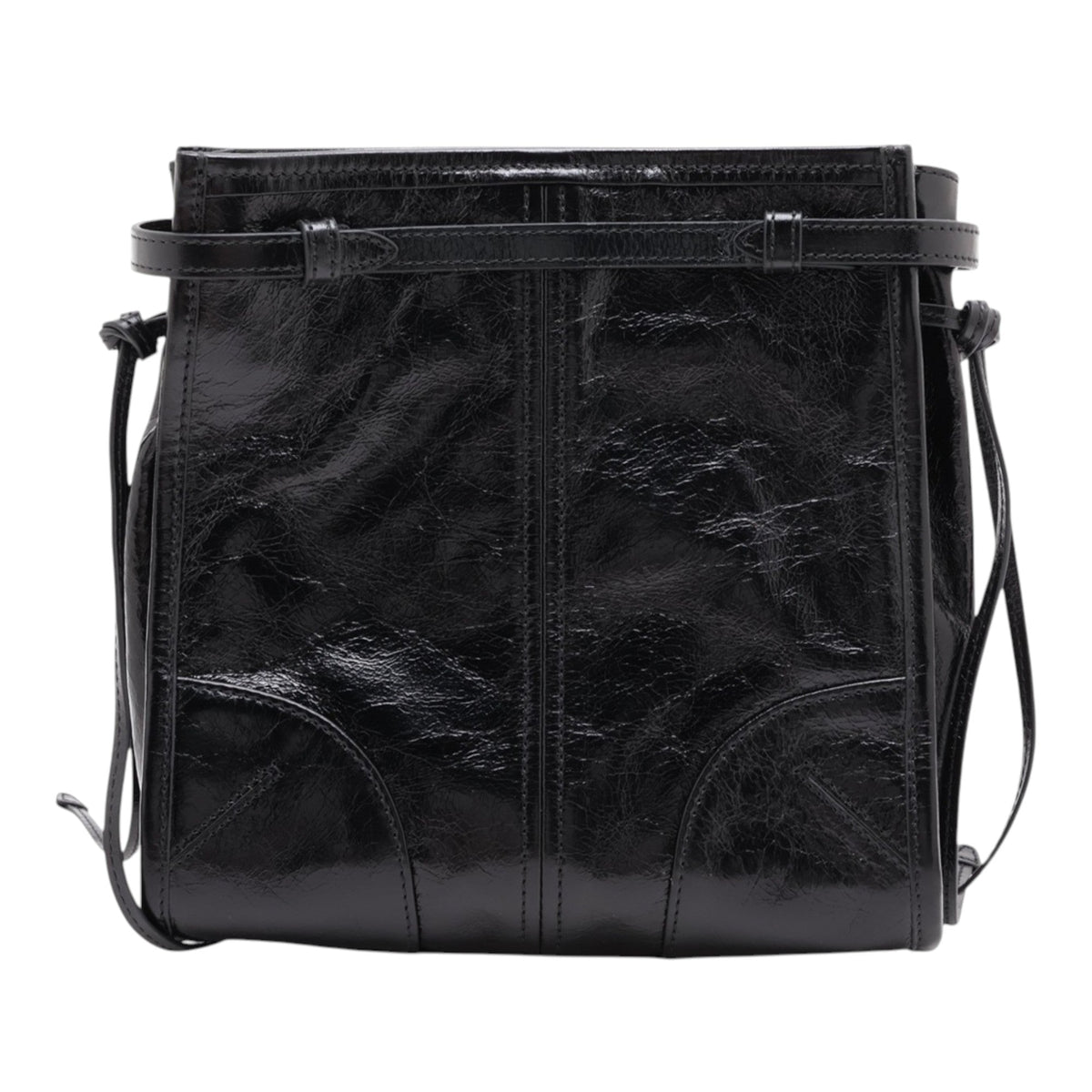 Prada Crinkled Calfskin Crossbody — Black
