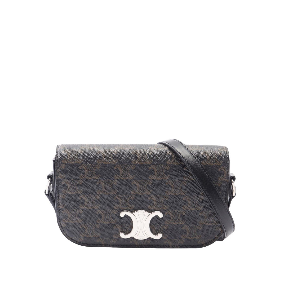 Celine Small Triomphe Coated Canvas Triomphe Crossbody