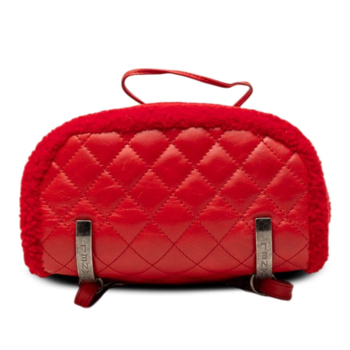 Chanel Small Shearling and Glazed Calfskin Mountain Backpack — Red