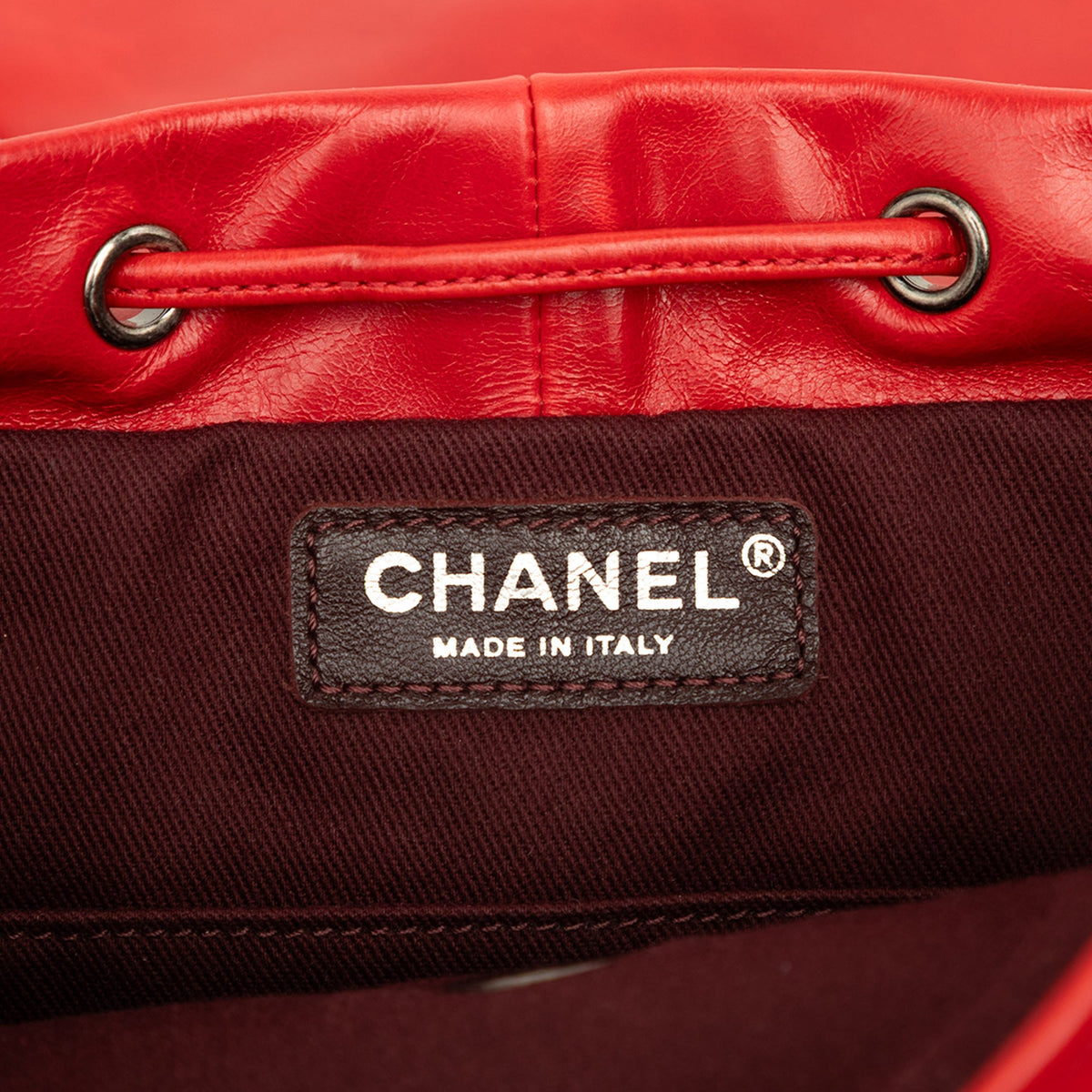 Chanel Small Shearling and Glazed Calfskin Mountain Backpack — Red