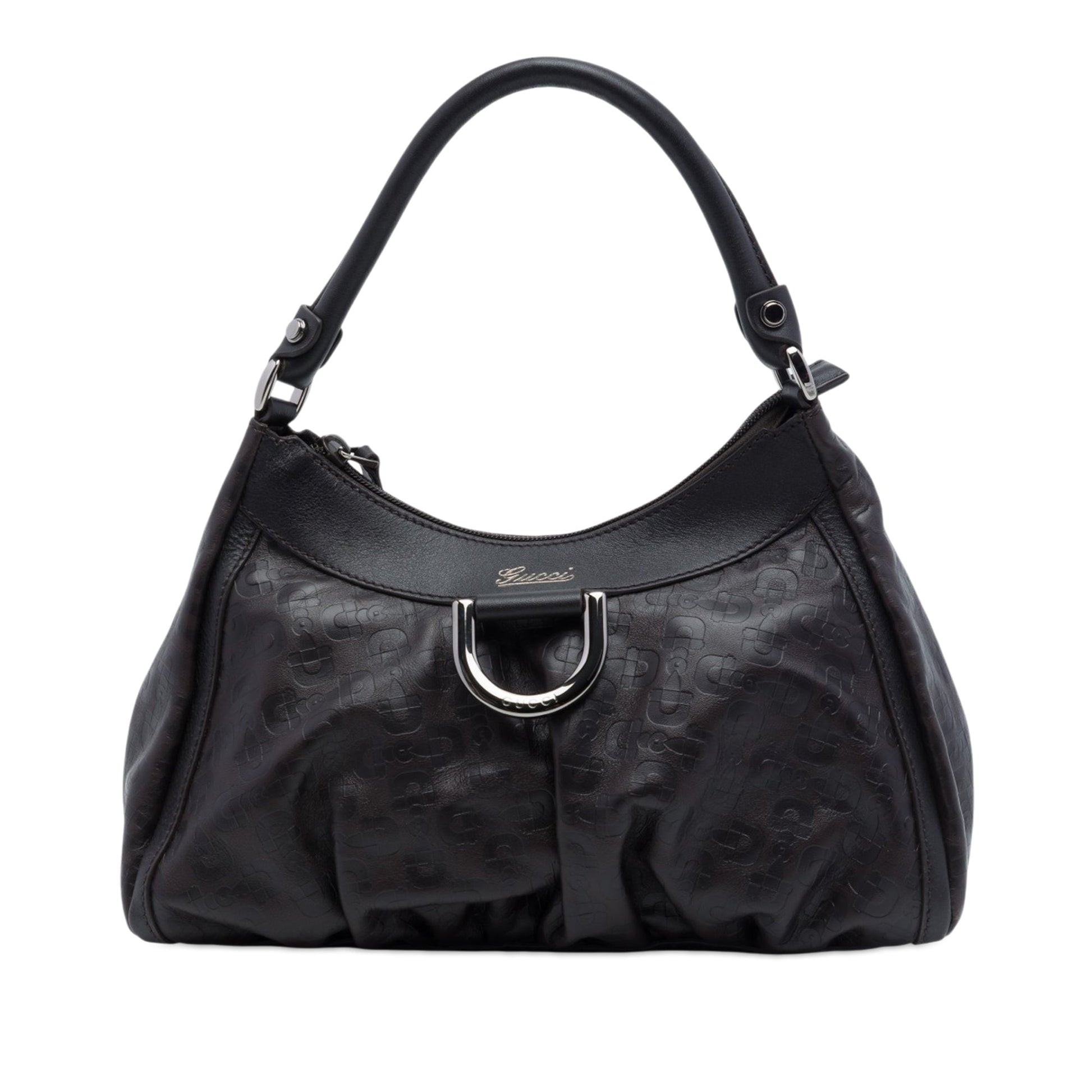 Gucci Horsebit Embossed Calfskin Abbey D Ring Shoulder Bag