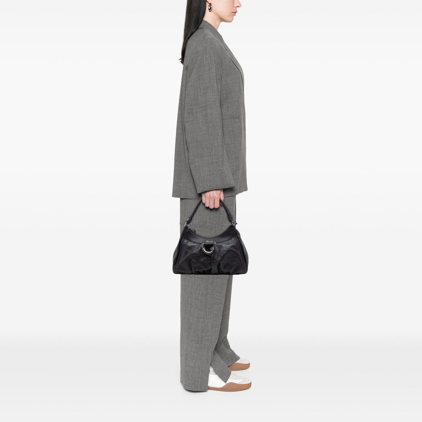 Gucci Horsebit Embossed Calfskin Abbey D Ring Shoulder Bag