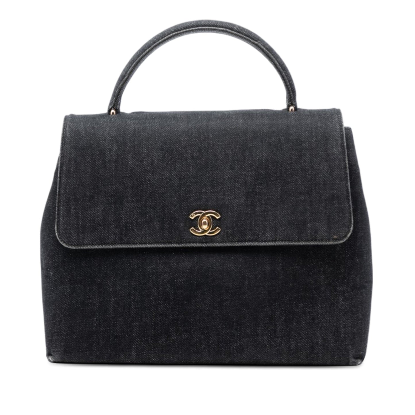 CC Denim Kelly Top Handle Bag