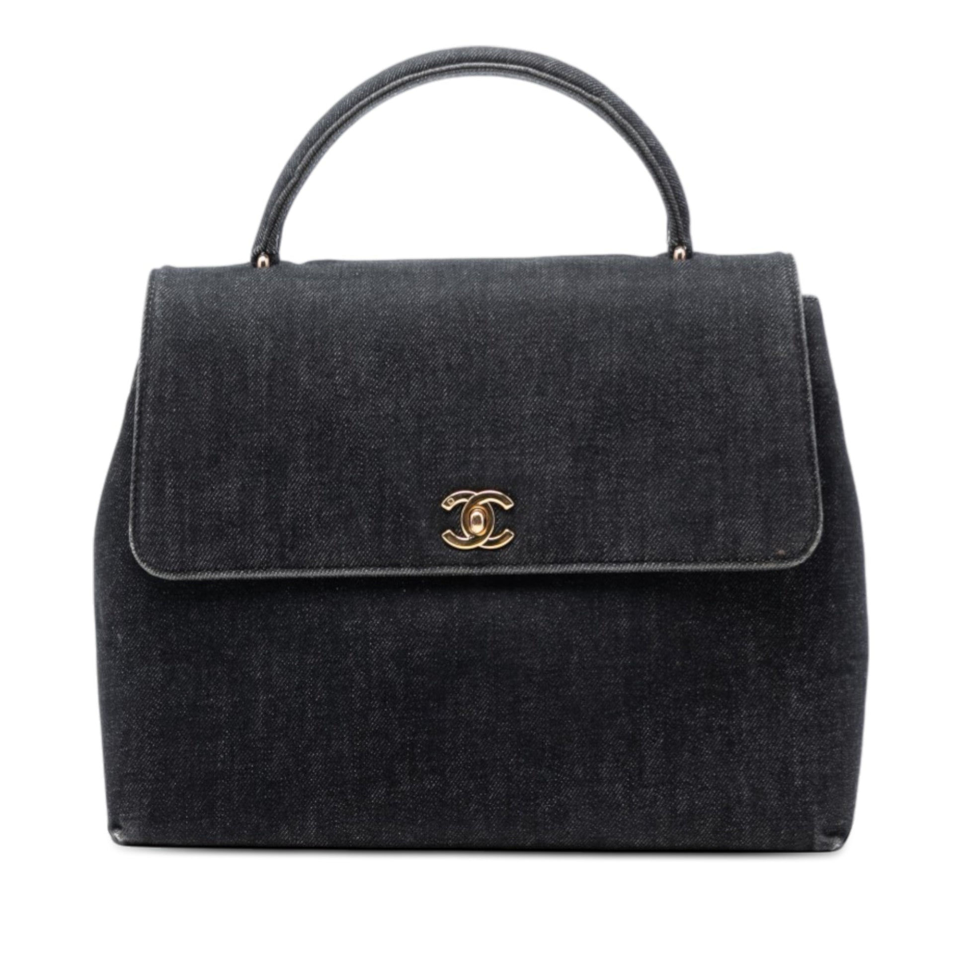 CC Denim Kelly Top Handle Bag