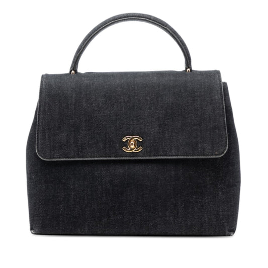 CC Denim Kelly Top Handle Bag