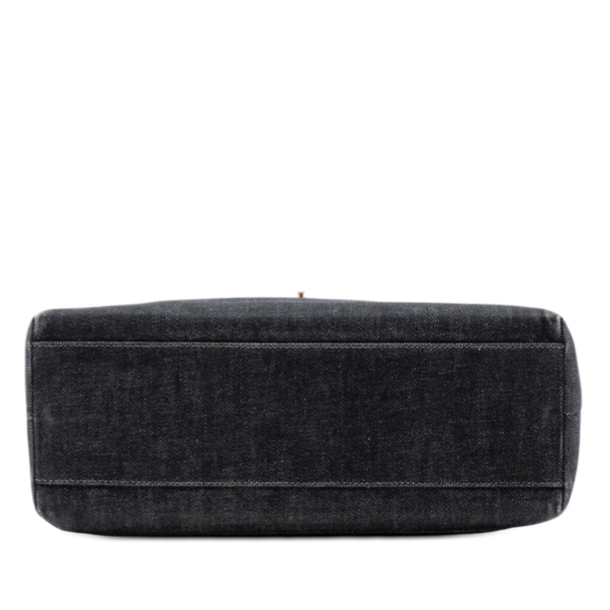 CC Denim Kelly Top Handle Bag