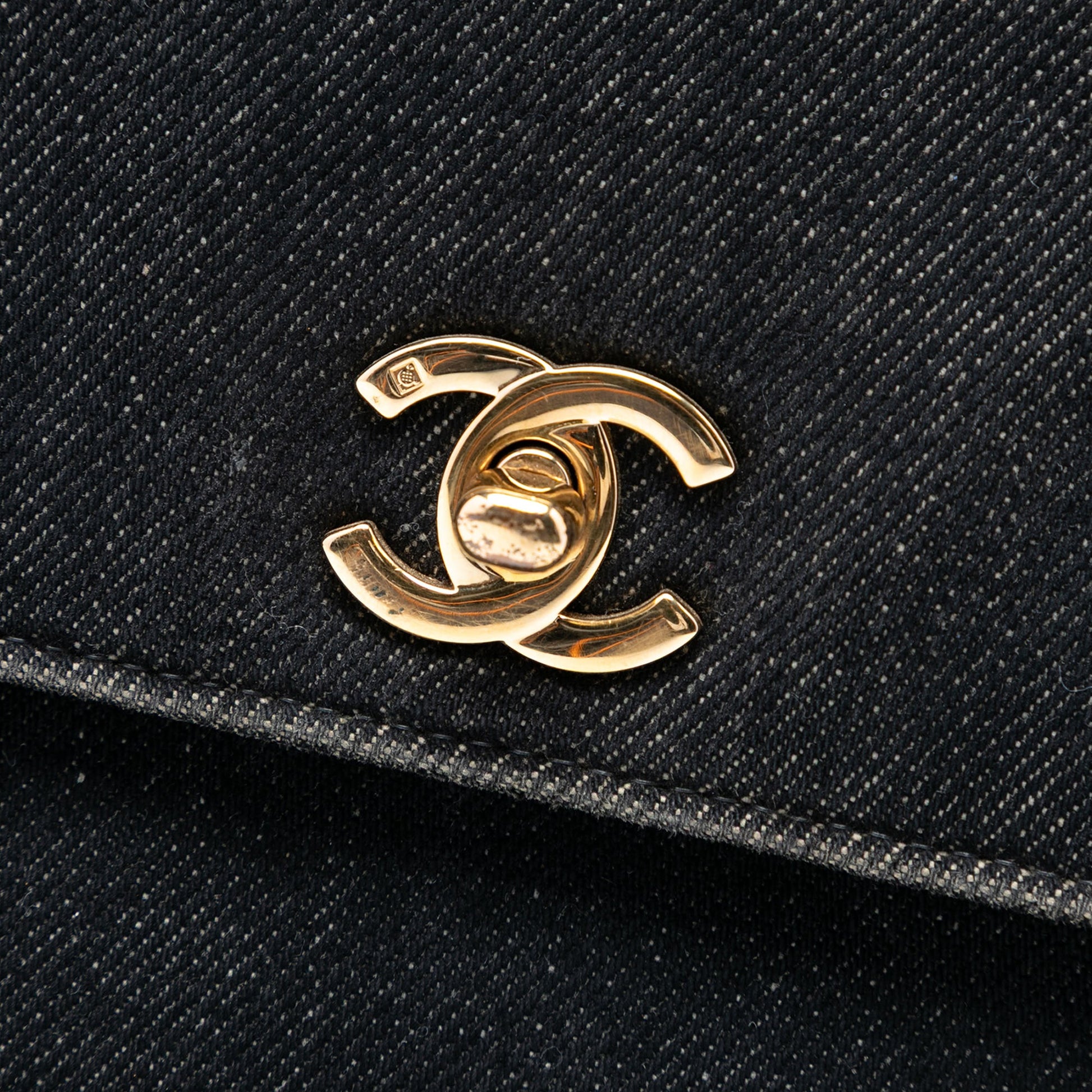CC Denim Kelly Top Handle Bag