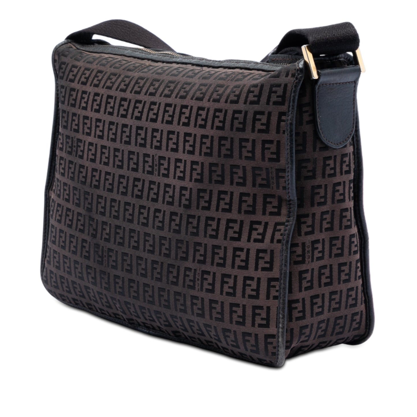 Fendi Zucchino Canvas F Charm Crossbody