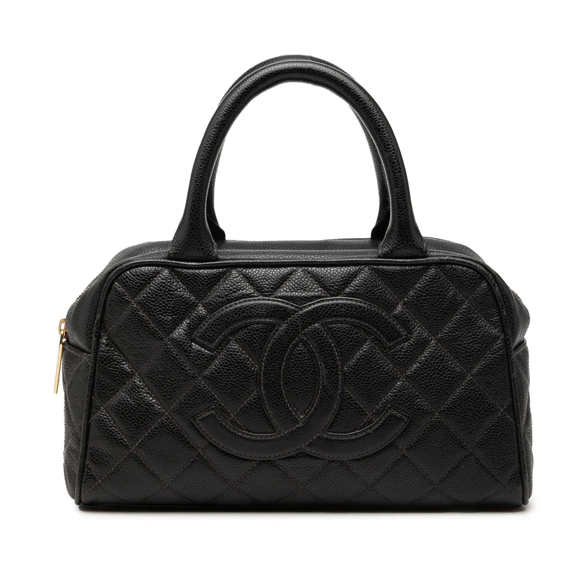 Chanel CC Quilted Caviar Bowling Bag